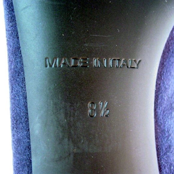 EVERLANE The Day $175 Navy Suede Block Heel Pumps 8.5 - Made in ITALY - Picture 6 of 8